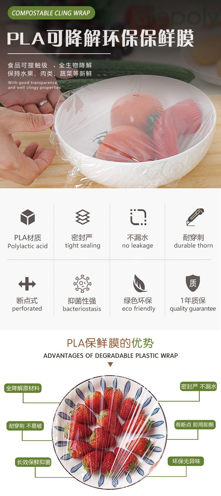 PLA保鲜膜家用环保抑菌 - 上；；；；；g冰球突破豪华版实业有限公司
